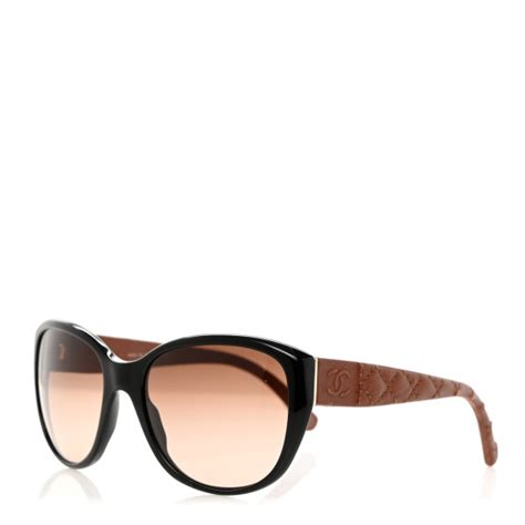 CHANEL Lambskin Quilted CC Sunglasses 5199 Q Brown